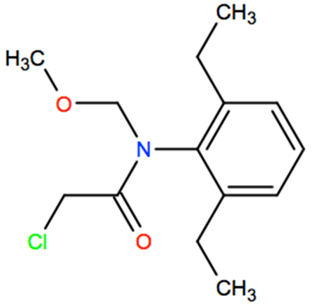 Structural representation of Alachlor
