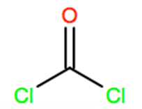 Structural representation of Phosgene