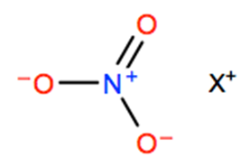 Structural representation of Nitrate compounds (water dissociable; reportable only when in aqueous solution)
